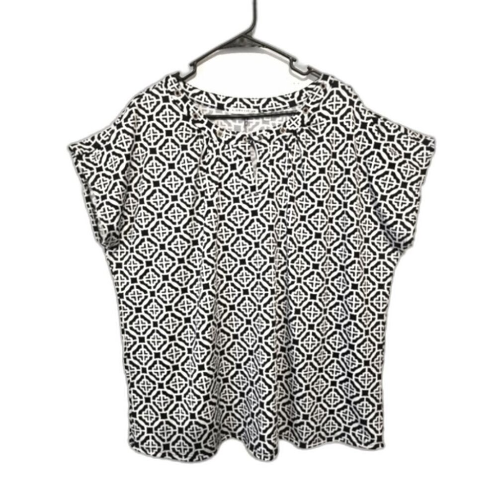 Notations Black and White  Blouse 2X